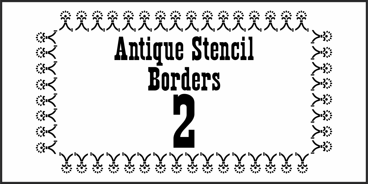 Пример шрифта Antique Stencil Borders Two JNL Regular